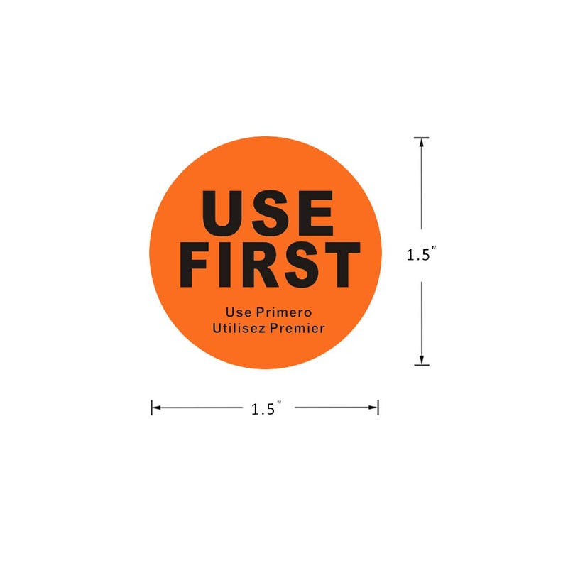 Hcode 1.5 inch â€œUse Firstâ€ Inventory Control Label Permanent Adhesive Restaurant Quality Food Labels 500Pcs/Roll - Image 3